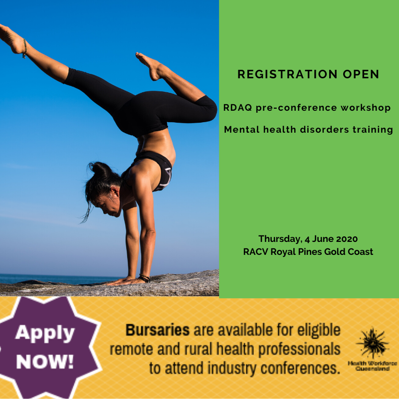RuralDocsQ's tweet photo. Interested in Mental Health? #RDAQ2020 Mental Health Training course will focus on assessment, planning and review. Fast track your application for MBS item #’s 2715&2717. Places are limited so register today! https://t.co/iP963PGLRV https://t.co/lbQ0HyecFu