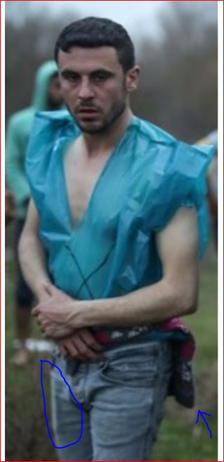 Makis_Kevrekidi's tweet photo. And the Oscar for Propaganda goes to ... "Naked Abused Refugee" from the Turkish TRT channel. The man claims to have been arrested by the Greek police who seized his money, mobile &amp; clothes. In the next photo he is wearing pants, a T-shirt around his waist &amp; a phone in his pocket https://t.co/AxIpPHQq7V