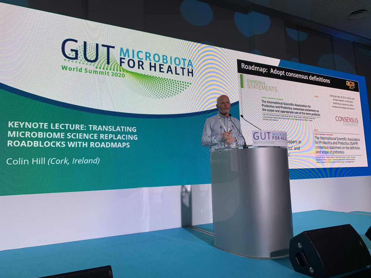 GMFHx's tweet photo. Language matters when putting gut microbiome science into context. @colinhillucc mentions @NatRevGastroHep consensus papers regarding the scope of terms probiotic and prebiotics (new documents to come in 2020 about synbiotics & postbiotics) #GMFH2020 https://t.co/iIQ9WFImMr