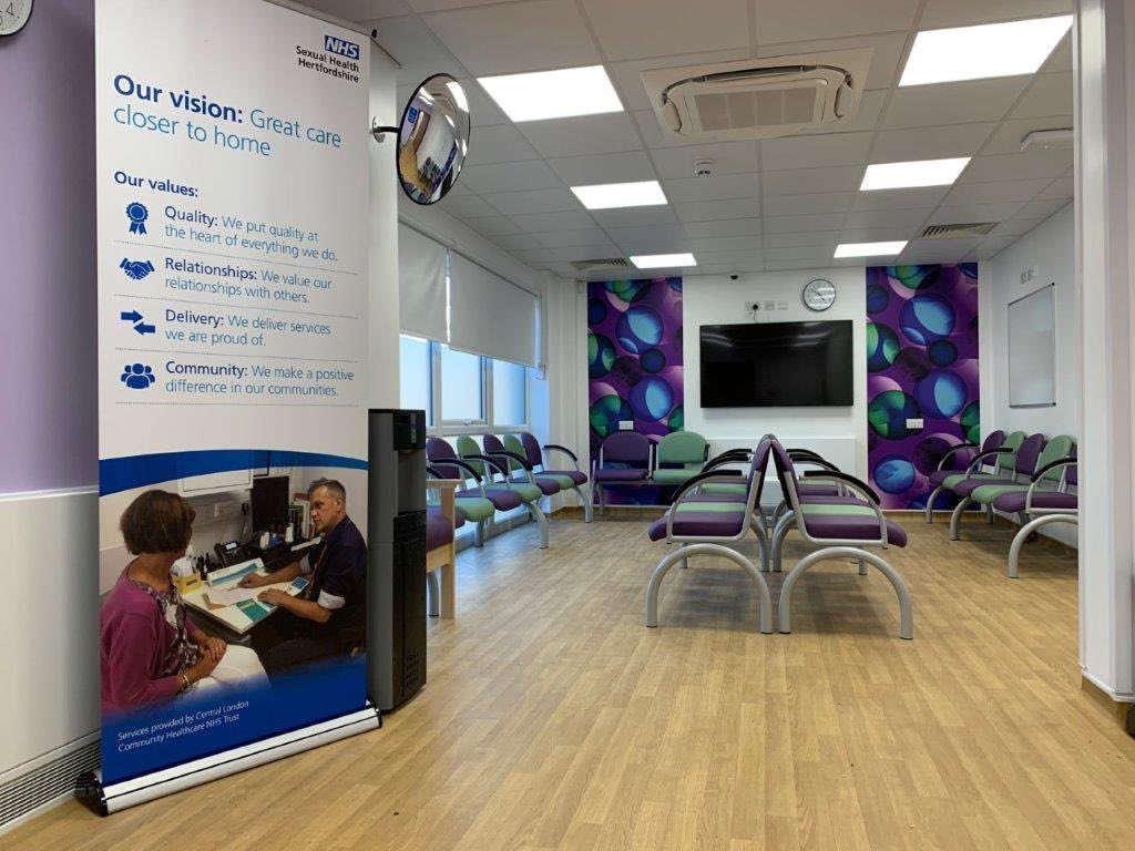 WalkerCathey's tweet photo. Our Herts Sexual Health team are officially moved in to their state of the art new hub in Hatfield. Brilliant work team! @CLCHNHSTrust @CLCHAndrew @jimmcmanusph @hertscc @JamesABenson76 @HertsSexualHlth @HertsLGBTQ https://t.co/eFrMpjvRua