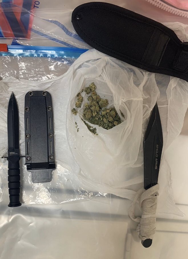 MPSNewham's tweet photo. Neighbourhood Tasking Team #NTT South arrested a 15 year old Female for having in her possession 2 knives. She also had some cannabis. This was as a result of a stop and search. #knifecrime #stoandsearch #Newham https://t.co/yP5DVdxIKa