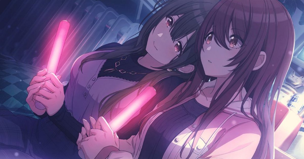 みぃや 左がシャニマスのサイリウムを 持ってるアイドルのイラストで 右がデレマスのサイリウムを 持ってるアイドルのイラストです