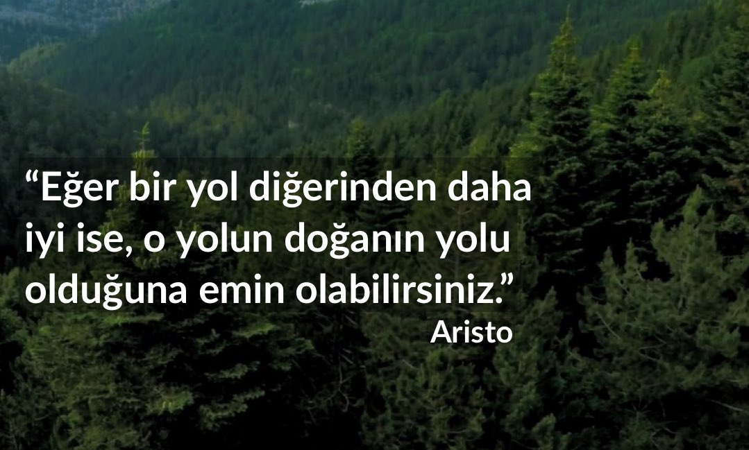 temavakfi's tweet photo. "Eğer bir yol diğerinden daha iyi ise, o yolun doğanın yolu olduğuna emin olabilirsiniz." Aristo https://t.co/9HqwZRJefL