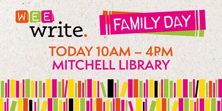 AyeWrite's tweet photo. Looking for something a bit different to do with the #family today?  Come along to our Wee Write Family Day at the Mitchell Library from 10am- 4pm. 

Enjoy a great mix of FREE and ticketed events.

Find out what’s on:  https://t.co/rKNA3T4fBt

#WeeWrite #WeeWrite2020 #familyevent https://t.co/tWMjjeRObP