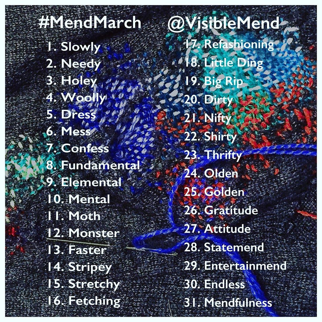 SimpMcCalls's tweet photo. Do you mend your clothes? This month @visiblemend is organising an Instagram challenge including fun daily prompts, with mending as a main focus. Use #mendmarch to join and check: https://t.co/Vod9RC95wz https://t.co/nGJbk7Qnea