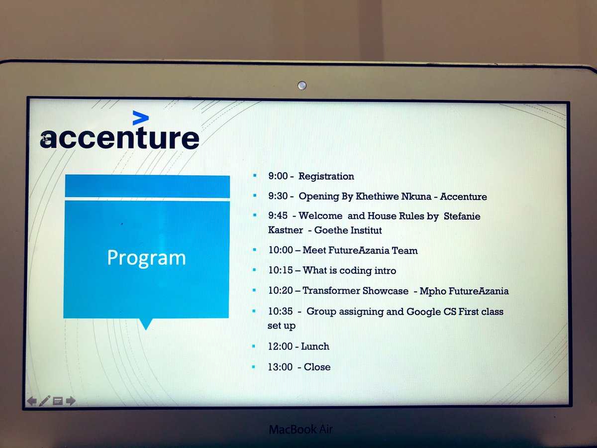 DCM26's tweet photo. On today’s agenda at @AccentureSA &amp; @FutureAzania_’s #accenturecoderdojo #skills2succeed programme 👇🏽 

https://t.co/81wvC67Lj8
#PartnerWithAccenture https://t.co/AVrgeWqPFB