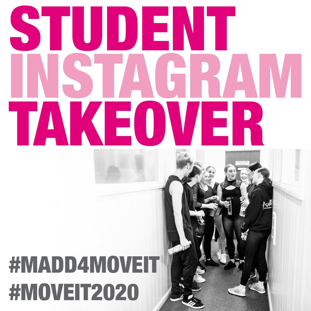 maddcollege's tweet photo. From next week and through the @MOVEITSHOW weekend 13-15 March we’re handing the Insta reins to @katelyneedwards @Travis_bey_W @Jadewroniak #moveit2020 #madd4moveit https://t.co/ce4IgnL2oR 💕 https://t.co/MbDYIIwRoI