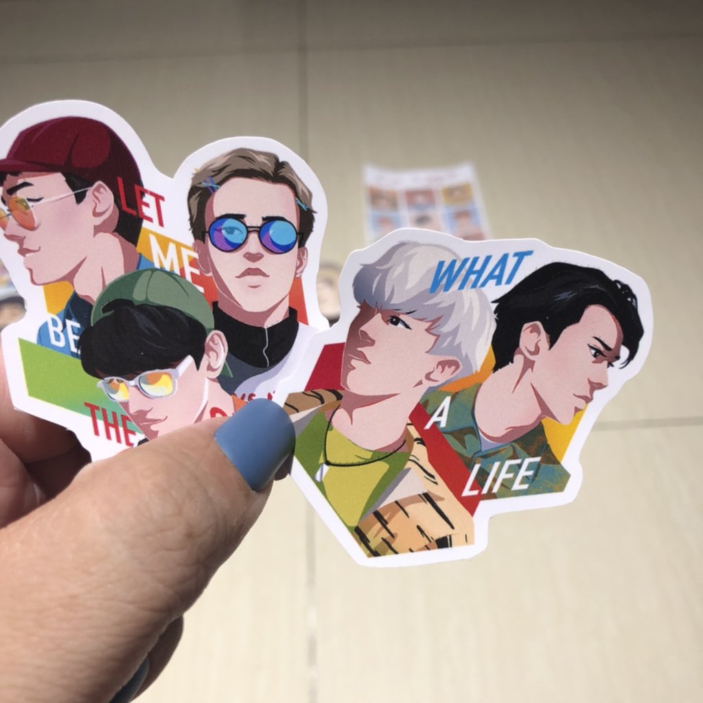 leeniehunnie's tweet photo. Aren’t these subunit stickers from @redemsi amazing? The colors are so alive! And those EXO heads are so cute :) hope you keep making more EXO art :) #stickerconmnl2020 https://t.co/0uePJNg1ij