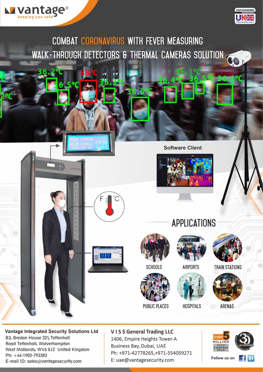VantageSecurity's tweet image. Two Solutions Help to Detect Fever in Coronavirus !
Contact Us Now- goo.gl/kREiin
#Vantage #Security #keepingyousafe #cctv #surveillance  #alarmsystems #entrancemanagement #turnstiles #barriers #metaldetectors #parkingmanagement #videodoorphone #coronavirus #COVID19