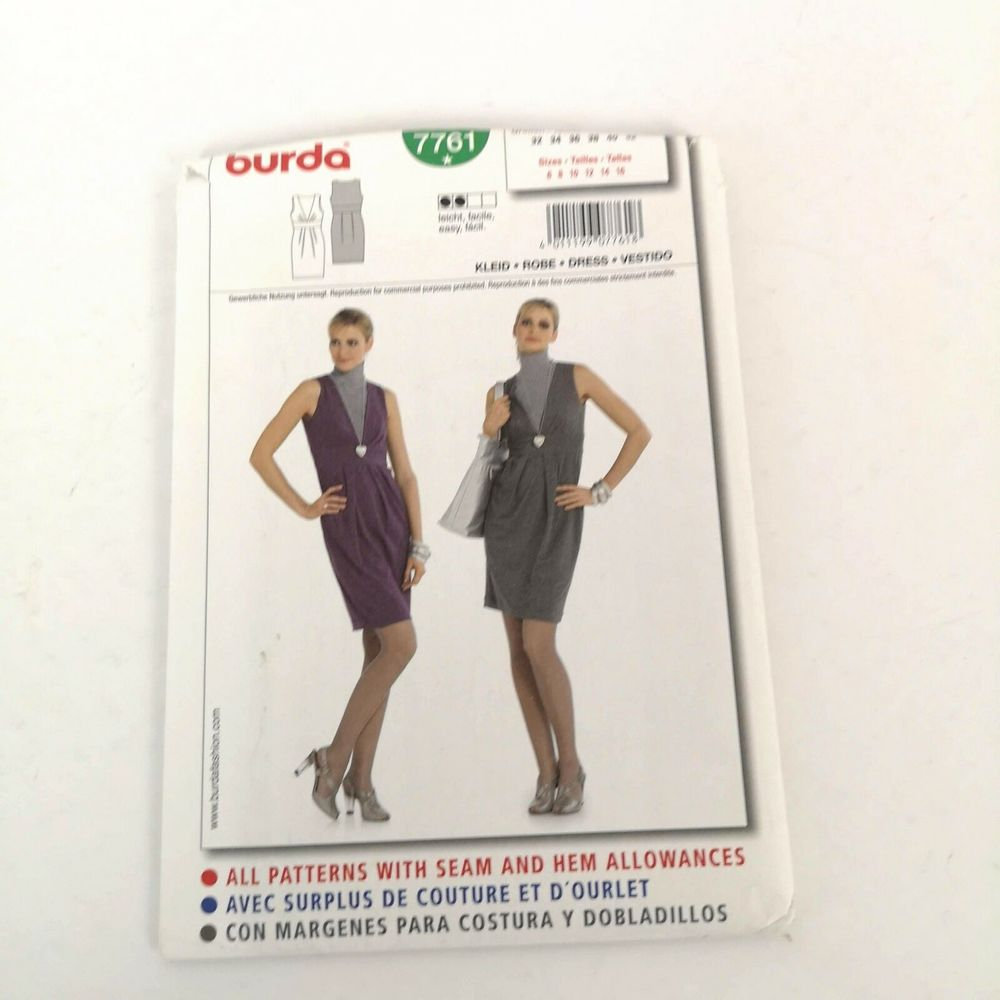 EllieJoTrueBlue's tweet photo. Burda Pattern 7761 Knit Dress V Neck Sleeveless Sz 6 8 10 12 14 16 Uncut #sew #knitpattern #patterndress #neckpattern https://t.co/Pa6Z3eiELG https://t.co/kHTUu1zEMk