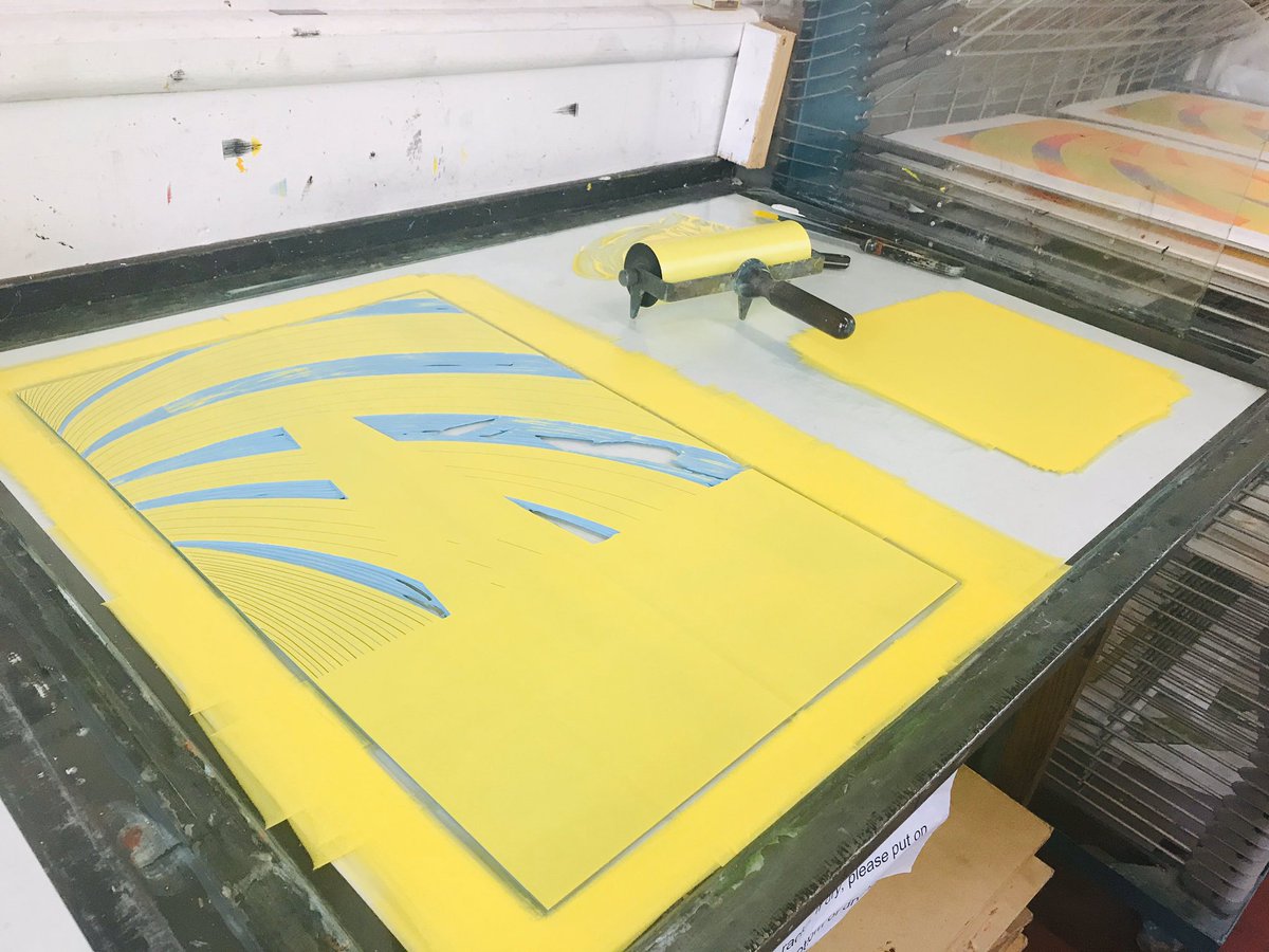 Got some Friday #printing in, this is the 3rd layer of many :-) <a href="/wyprintworkshop/">West Yorkshire Print Workshop</a> <a href="/artistsWYPW/">artists@wypw</a> #mirfield #kirklees #printmaking #linocut #ink