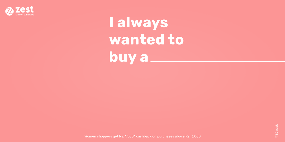 ZestMoney's tweet photo. Girls, what's that one thing you've always wanted, but never bought?

In the spirit of Women's Day, it's time give yourself a little treat with our #IEvolve women's only sale and fulfill that dream! Tag the other ladies in your life! 👸🏽

#ZestMoney #EMIForEveryone https://t.co/I3dUdIre5M