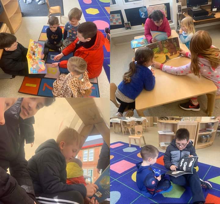 HeathfieldPS's tweet photo. P5 visited the EYC during World Book Day to read to the younger boys & girls (as well as have some play time!) ๐ #forgingfriendships #readingallowsdreaming https://t.co/zAuRXewfTX