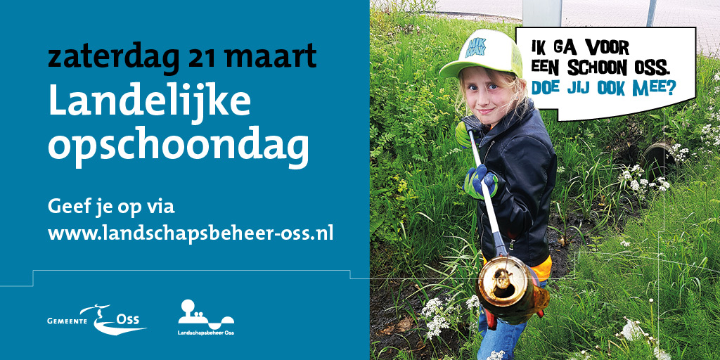 Op zaterdag 21 maart is het weer de Landelijke Opschoondag! Doe jij ook mee? Meld je aan 👉 bit.ly/32KmAm7 
 <a href="/wonenoss/">WoneninOss</a> <a href="/datisoss/">Dat is Oss</a>
