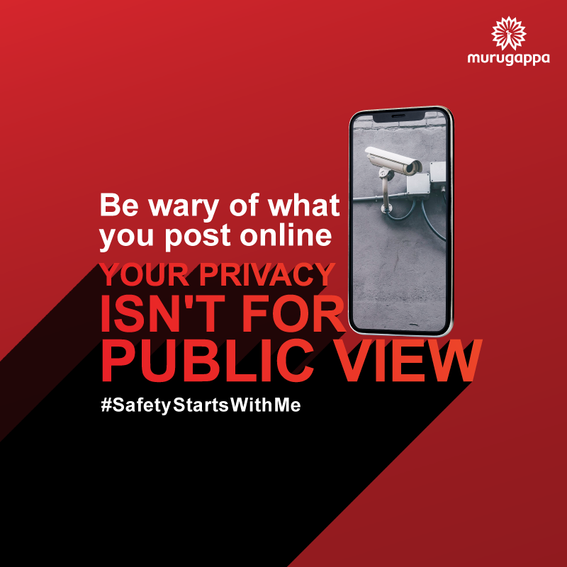 Murugappa_Group's tweet photo. Have all the fun you want on social media but be mindful of the information you reveal. Your privacy is a priority- make sure to always remember that!
#WorldSafetyWeek #MurugappaGroup #SafetyStartsWithMe #CyberSafety https://t.co/04pCBVRFto