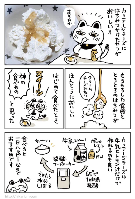 カッテージチーズに
はちみつかけたやつがおいしい漫画 