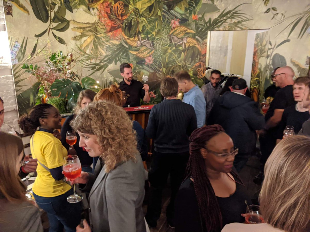 StrandedInBER's tweet photo. Photos from last night's #StrandedInBerlin Party 
#itbberlin #itb2020 #whatwewantedtosayatITB #berlintravelfestival @Global_Gaz @Honeybirdtravel https://t.co/qQtCDKCHBI