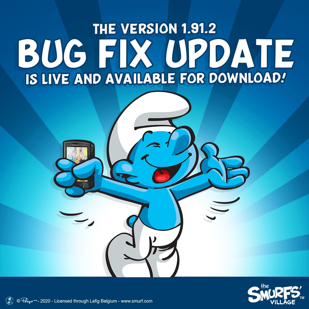🎪The version #SmurfsVillage version 1.91.2 Bug Fix Amusement Park update is live and available for download on all platforms!🎢 This update not only contains a fix for the iOS force closing problem, but also the Facebook Login issue too!🎡