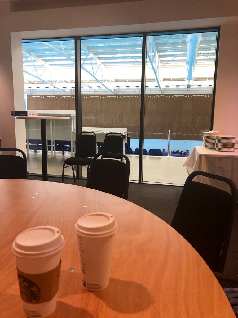 Coaches <a href="/mikeyhire47/">Mikey</a> and <a href="/PatrickBlake179/">Patrick Blake</a> have arrived at the new Coventry pool for today’s @westmidswimming coaches conference! Coffee is the fuel of the day☕️ great venue🏊🏻‍♂️ #AlwaysLearning