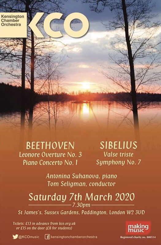 It’s concert day! Thrilled to have <a href="/SuhAntonina/">Antonina Suhanova</a> performing Beethoven’s Piano Concerto No1 with us. And, as always, to have our inspirational conductor <a href="/tom_seligman/">Tom Seligman</a>. Come find us at St James’s Sussex Gardens, W2 (tube: Lancaster Gate or Paddington). kco.org.uk