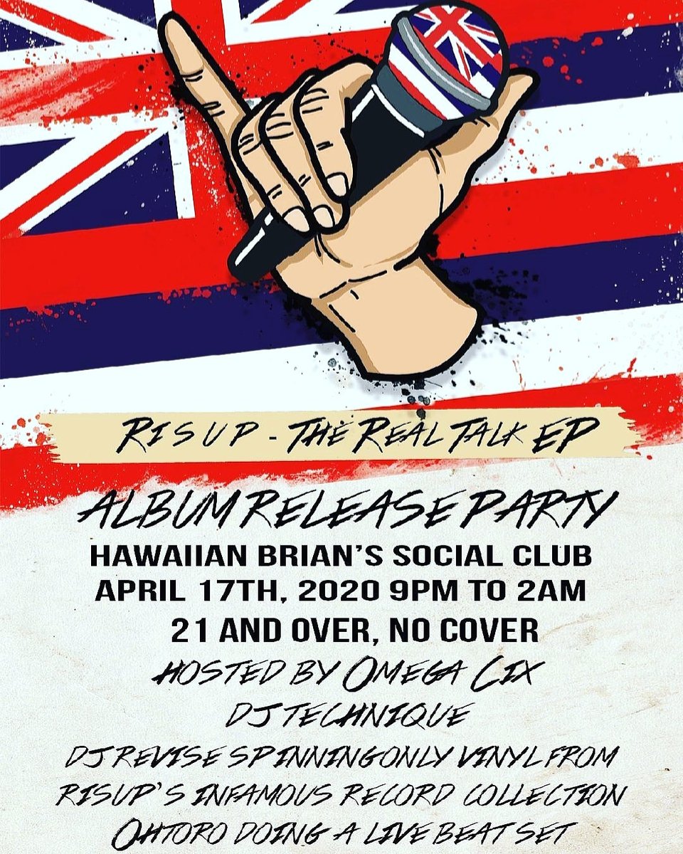April 17th <a href="/hawaiianbrians/">Hawaiian Brian's</a>  join us for the infamous risup the direct descendant crew as he gives us his fourth album putting him and the King seat of Hawaii hip hop music see u there #directdescendants #risupmusic #jonahthewhale_spotify
