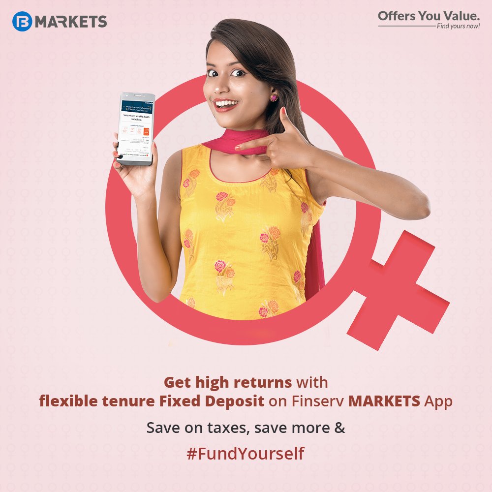BajajMARKETS's tweet photo. Find the safety of high & assured returns from FD. #FundYourself and your financial goals with Fixed Deposit on the Finserv MARKETS App!
Get the app here:
https://t.co/DnZyOtlNcj
#FinservMARKETS #superapp #WomensDay https://t.co/oLs8aSdhJa
