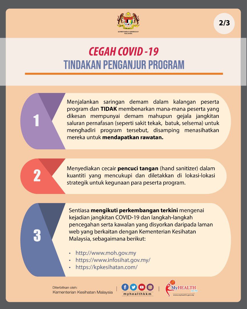 DGHisham's tweet photo. COVID-19; Nasihat dan kesesuaian mengadakan  majlis, persidangan atau perhimpunan orang ramai: https://t.co/oHMUrK2q0i
