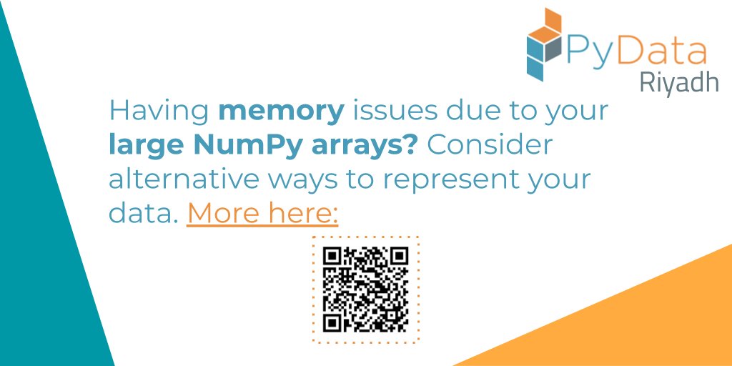 PyDataRiyadh's tweet photo. Having memory issues due to your large #NumPy arrays? Consider alternative ways to represent your #data. More here: 
https://t.co/yNWIGWUCU4

#PyDataSaudi #PyData #PyDataRiyadh https://t.co/Ow5fgAglSw