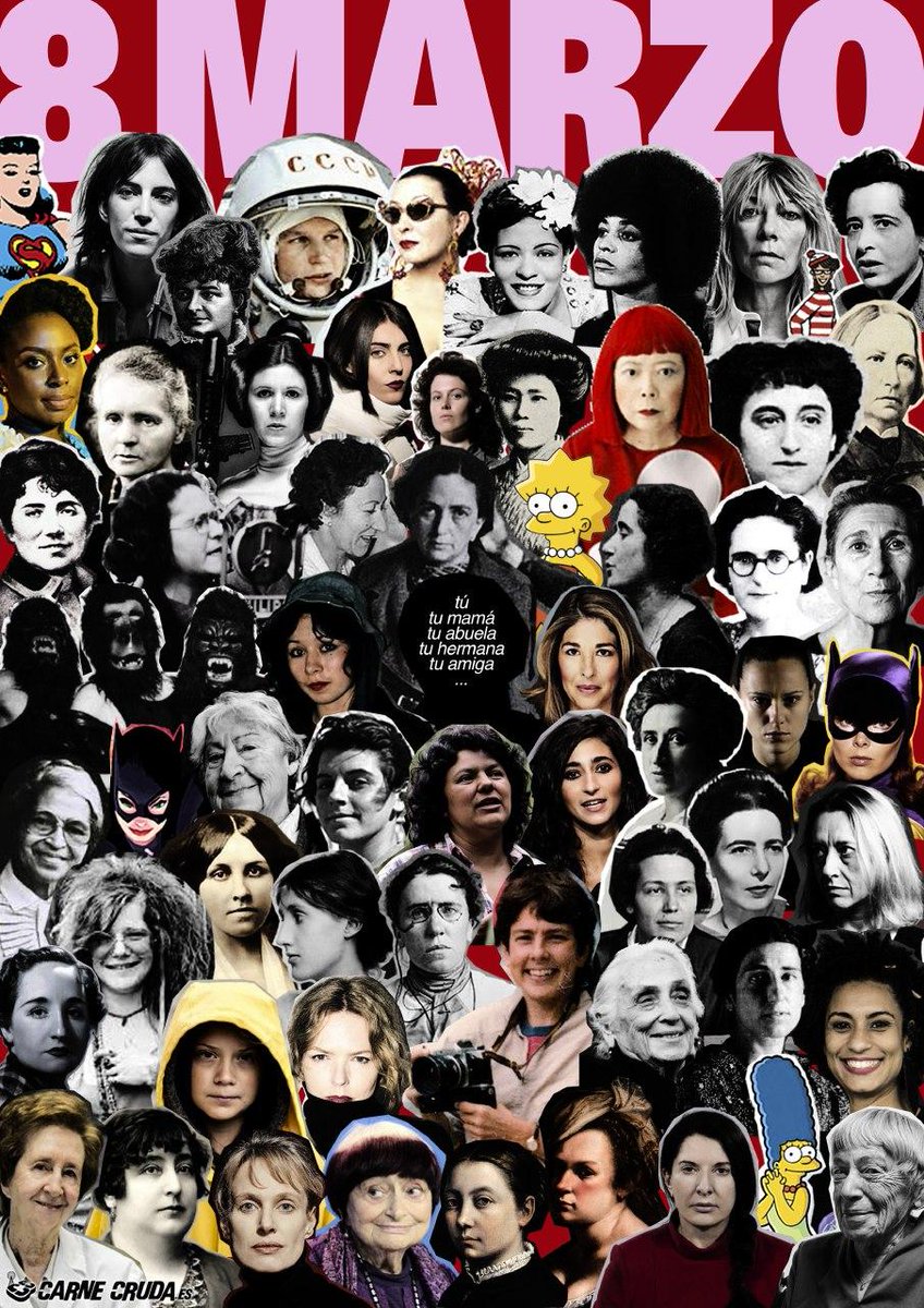 carnecrudaradio's tweet photo. ¡AMIGAS! Nuestra compi Paz Galiana ha creado este maravilloso cartel para que puedas colocarte en el centro de tantas mujeres referentes e imprimirlo para tu casa, las amigas, las hijas, los coles o llevarlo a la manifestación del #8M.

¿Te atreves a nombrarlas a todas? https://t.co/clZJsuakjE