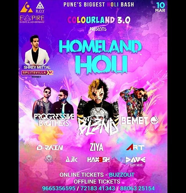 lookouttapp's tweet photo. Hey did you book your tickets for the Homeland holi festival🎉🎉
If not hurry up⏳
Before the discounts gets over⚠️
Venue : Republic lawns

GET EXCLUSIVE OFFERS ON BUZZOUT💣 
GA - 500/- VIP - 1000/- MIP TABLES AVAILABLE
For passes - 7218341343 /626388840… https://t.co/dRXj4x1Ora https://t.co/15GlyqvKlT