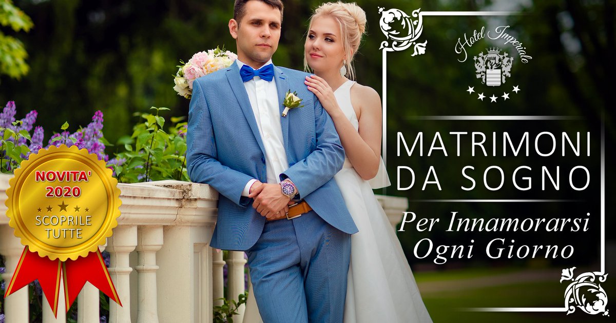 HotelImperiale1's tweet photo. FULL MARRIAGE EVENTS
Infiniti servizi disponibili in esclusiva.
Lusso ed Eleganza diventano accessibili a tutti.
Organizza tutto il tuo matrimonio senza stress.
Contattaci per info.
https://t.co/Ek6VSgh3j4 https://t.co/bNchLy6Ned