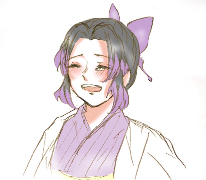 おしおさんがTwitterに投稿した胡蝶しのぶ(鬼滅の刃)のイラスト。