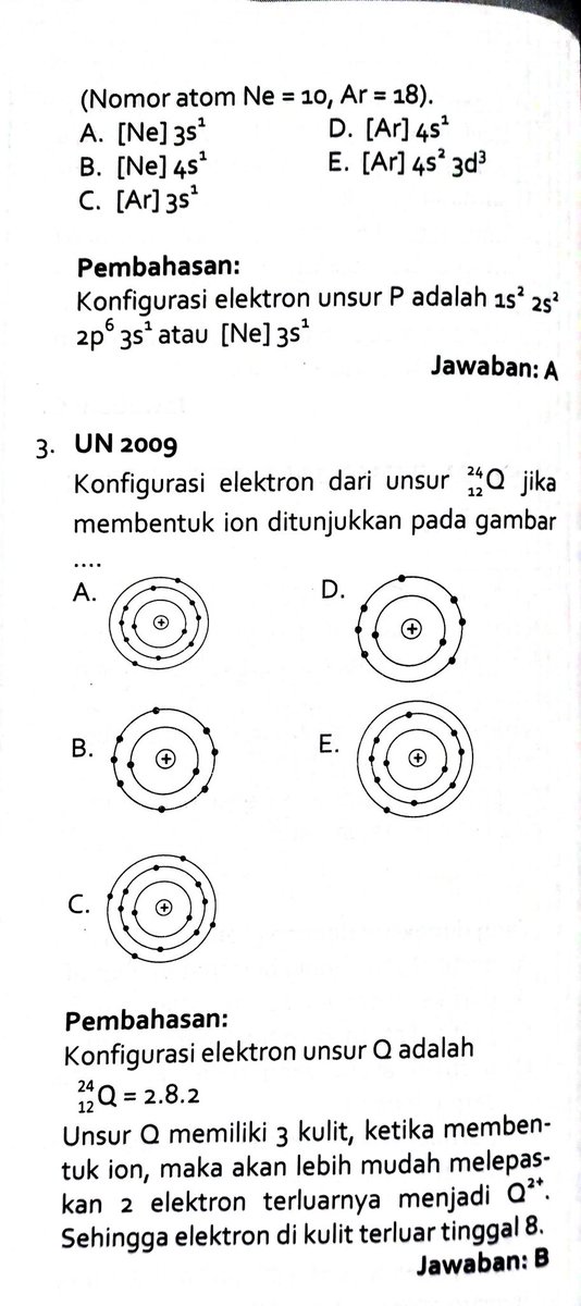 Konfigurasi elektron dari unsur q jika membentuk ion ditunjukkan pada gambar