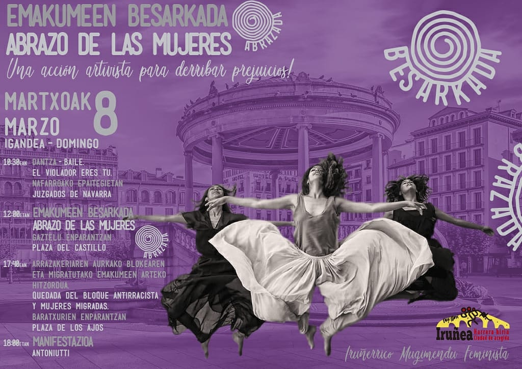 Por TODAS  y cada una de NOSOTRAS bailaremos y nos abrazaremos mañana. Para exigir un sociedad feminista, sin clases y sin sometimientos. ¿Te apuntas?