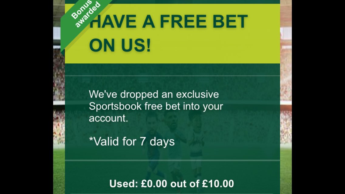 TheBryanFerret's tweet photo. Thanks for the free bet @paddypower #Appreciated https://t.co/7mqol3DbGy