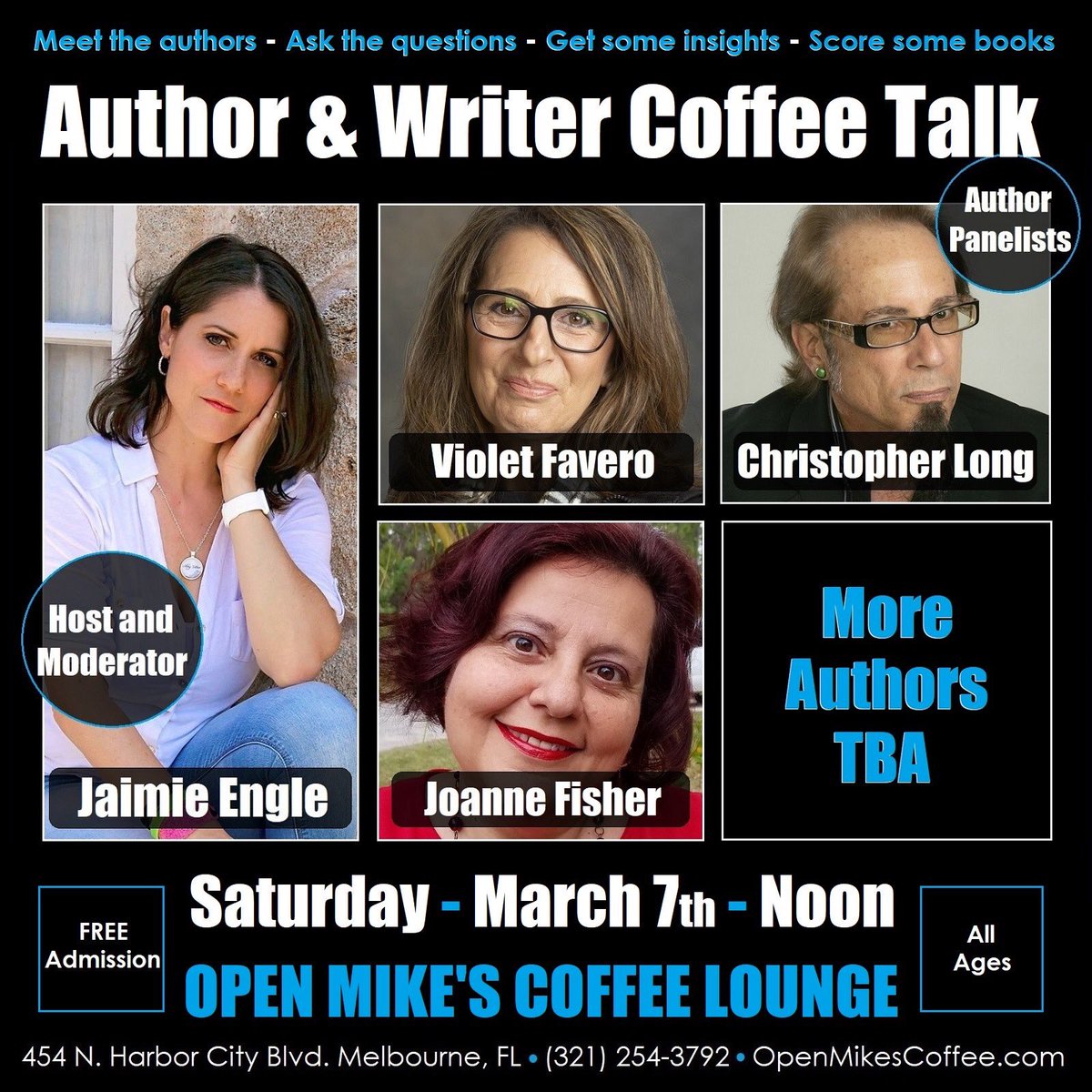 FREE Author and Writer Workshop!  Come on out and meet your favorite Florida authors!