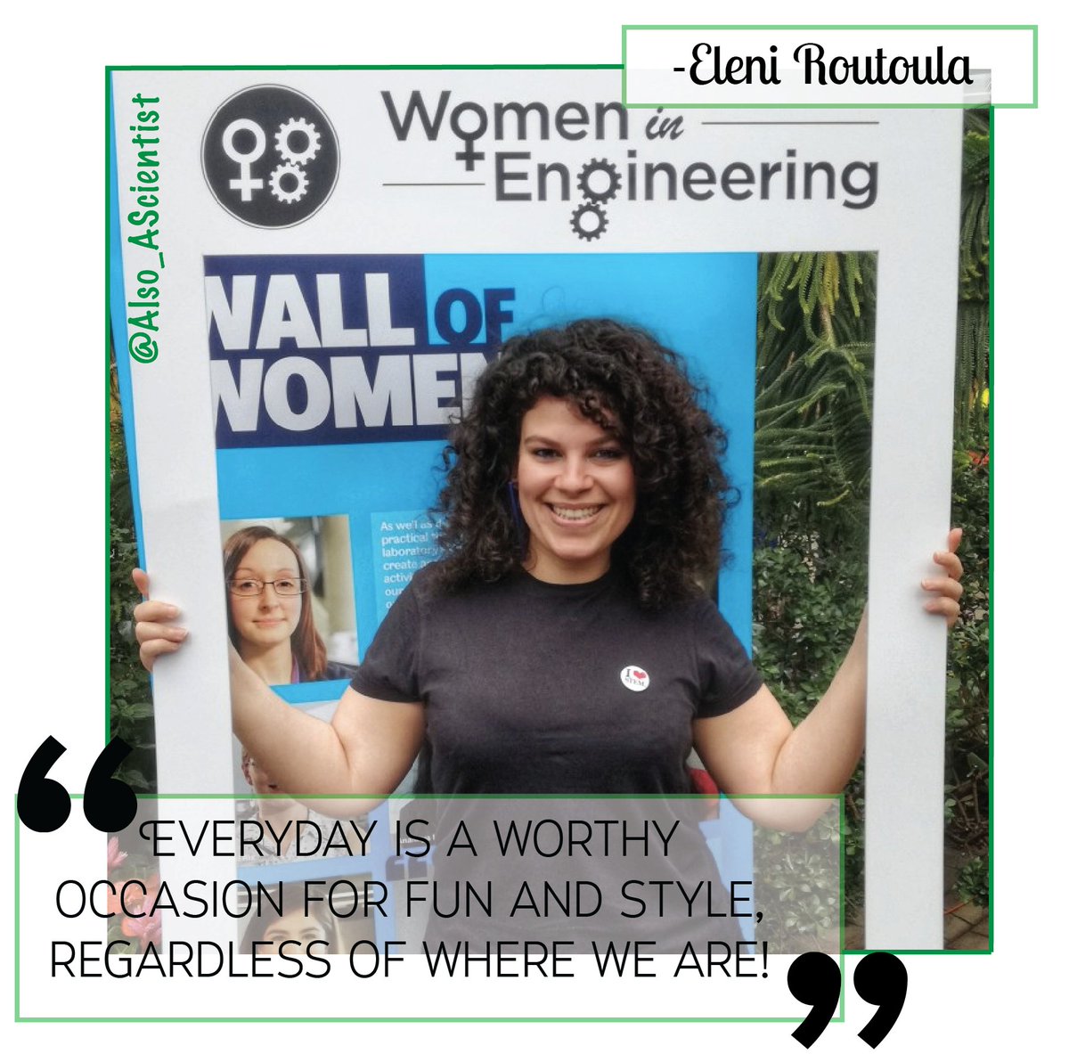 Let's meet <a href="/ro_leni/">Roni Lenius</a>, a self-described "colorful scientist" from Greece 🇬🇷 now in the UK🇬🇧 working to remove dyes from water to reduce pollution from the textile industry!

Eleni also loves makeup, skincare, and inspiring young #WomenInSTEM!

✨ow.ly/BZ6x50ytkyE✨