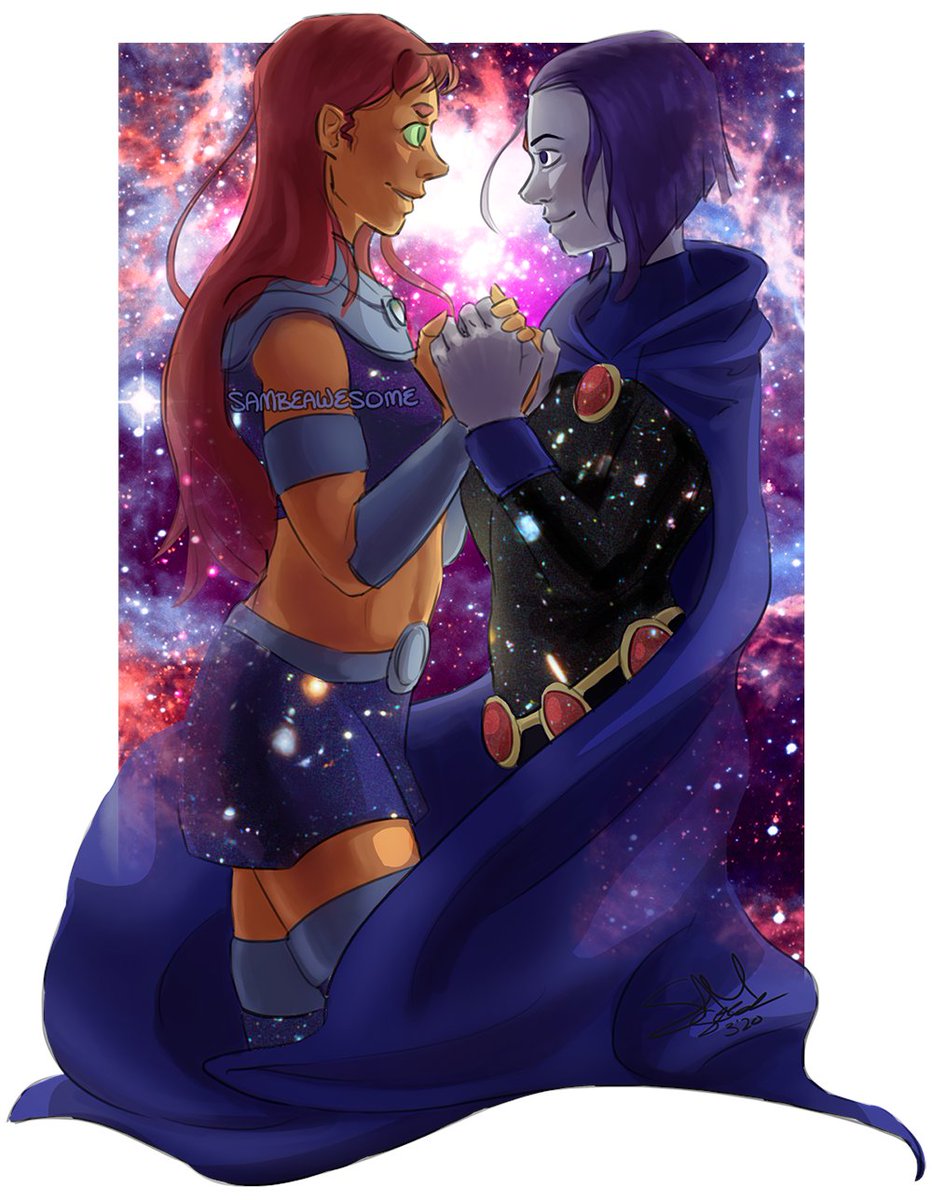 https://www.patreon.com/posts/starfire-x-raven-34626321 .#fanart #dc #TeenT...