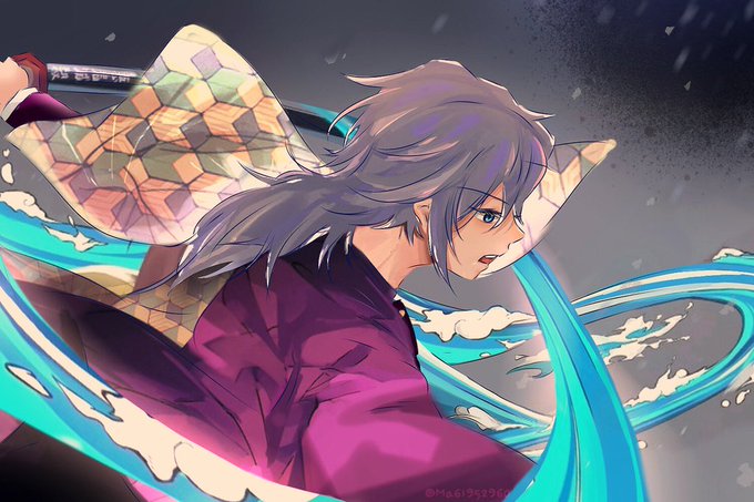Matsu( ・∇・)さんがTwitterに投稿した冨岡義勇(鬼滅の刃)のイラスト。