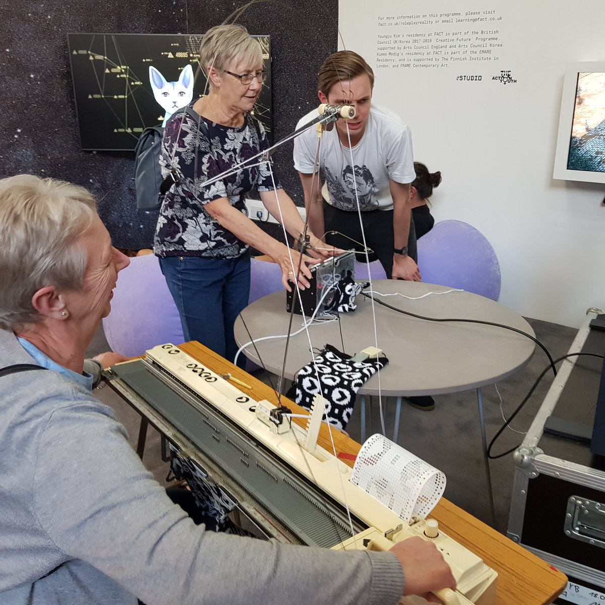londonarduino's tweet photo. Can't wait to play with Hazuki Knit by @graftdotgames on 21 March: a two player game controlled a knitting machine #ArduinoD20 #PCD2020 https://t.co/AeNlmU1npd