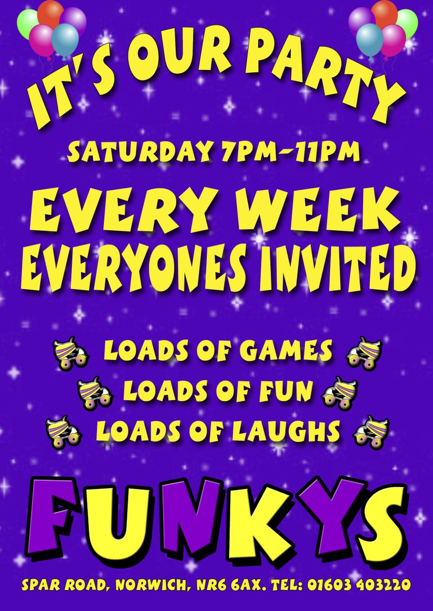 FunkysNorwich's tweet photo. Tonight Is Our PARTY NIGHT! Join Us 7pm-11pm For All The Usual Fun &amp; Games! 

Who Will Be The Fastest Round Our Time Trial? It Could Be You.. https://t.co/EbsNbmqUKv