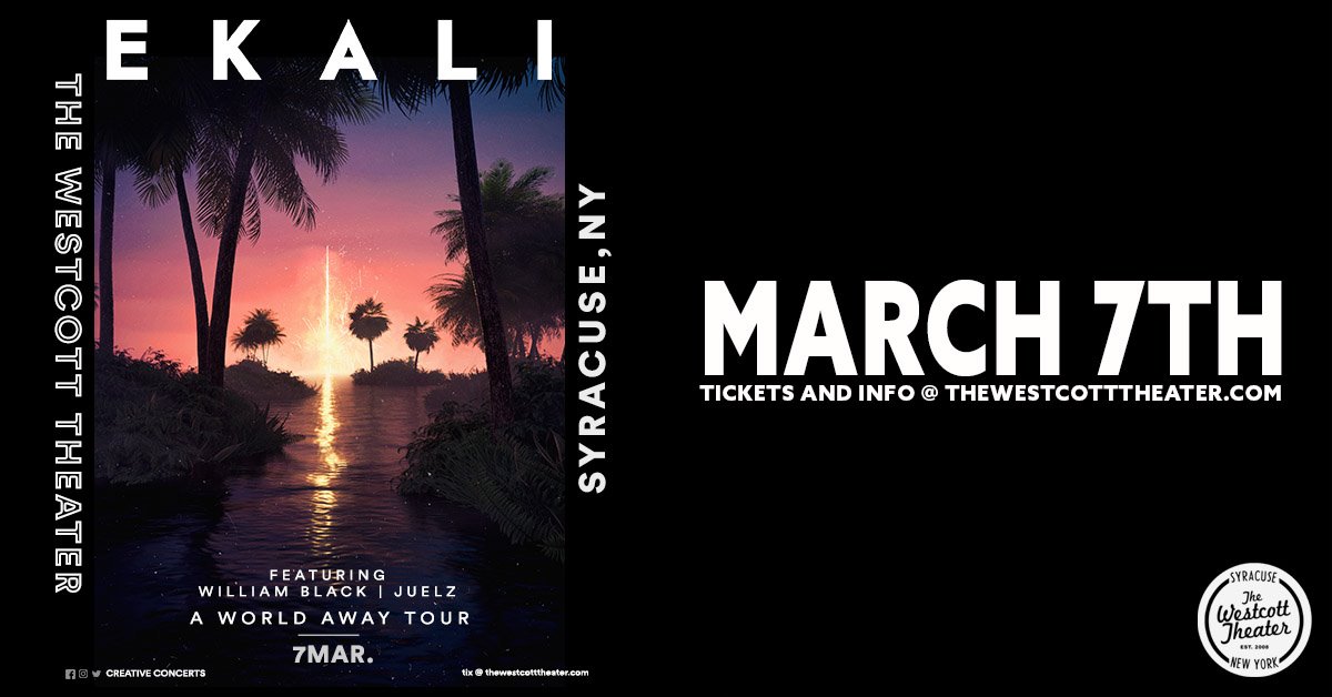 TONIGHT!

Don't miss Ekali's A World Away Tour 🌅✨

Tickets are available at: bit.ly/EkaliSYR

Tickets will also be available at the Box Office when doors open at 7PM