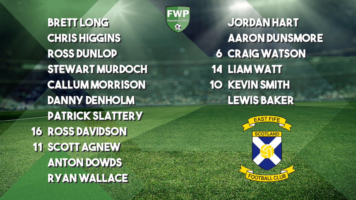 FWPEastFife's tweet photo. @FWPEASTFIFE: Long Higgins Dunlop Murdoch Morrison Denholm Slattery Davidson Agnew Dowds Wallace; SUBS: Hart Dunsmore Watson Watt Smith Baker https://t.co/Tw4syEbeOK https://t.co/e1CwQhDj04