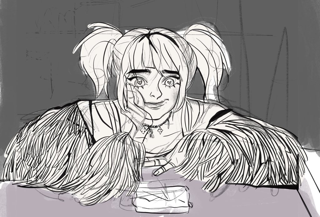 She be enjoying looking at her egg sandwhich #BirdsOfPrey #wip 