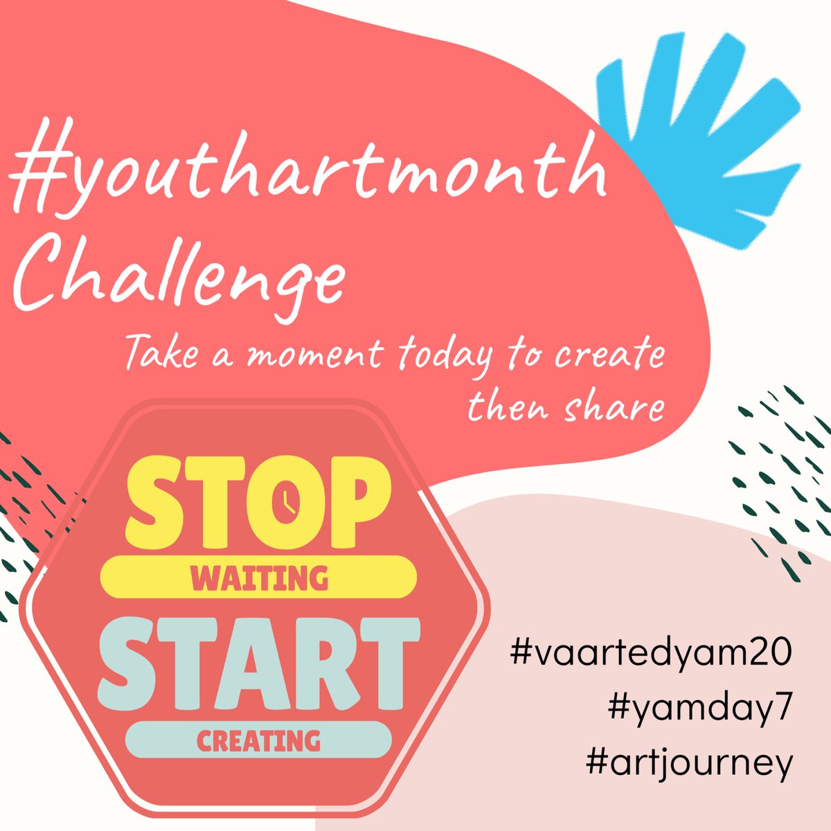 VAartED's tweet photo. Todayβs #youthartmonth challenge is for all the artists and educators- Nurture your inner artist today! Share your creative moment today. Take yourself on an artist date, sketch or a quick skill practice: STOP waiting & start CREATING! #vaartedyam20 #yamday7 https://t.co/yj3tVzMalR
