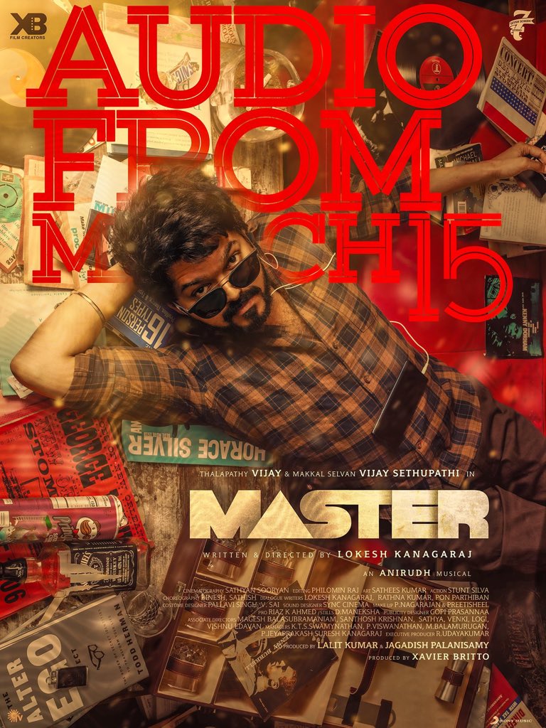 anirudhofficial's tweet photo. #MasterAudioLaunch on March 15! 😎💥

Get ready to enjoy the #Thalapathy musical fest! 🎶

@actorvijay @VijaySethuOffl @Dir_Lokesh @Jagadishbliss 
@MalavikaM_ @andrea_jeremiah @Lalit_SevenScr @XBFilmCreators  

#MasterCelebrations #Master https://t.co/ItQSIufFEq