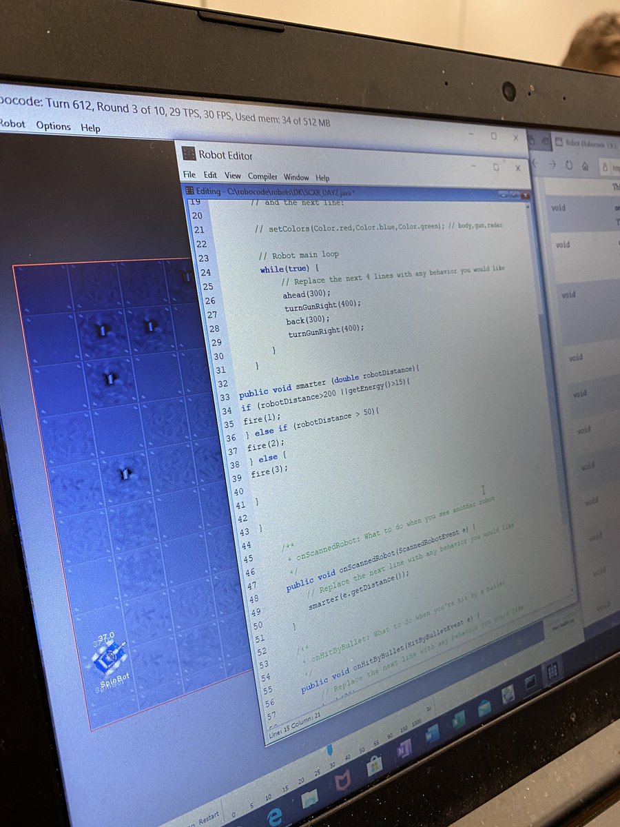 CoderdojoLim's tweet image. Coding robots on #java for #Robocode