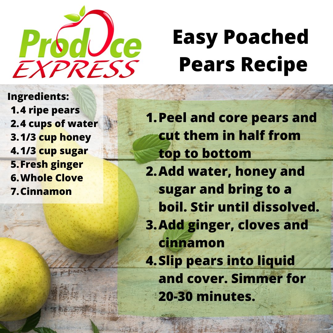This week's retail box has some delicious, fresh pears. Check out this easy way to prepare poached pears for all to enjoy! Let us know if you  try the recipe - or tell us how you enjoy pears 🍐🍐