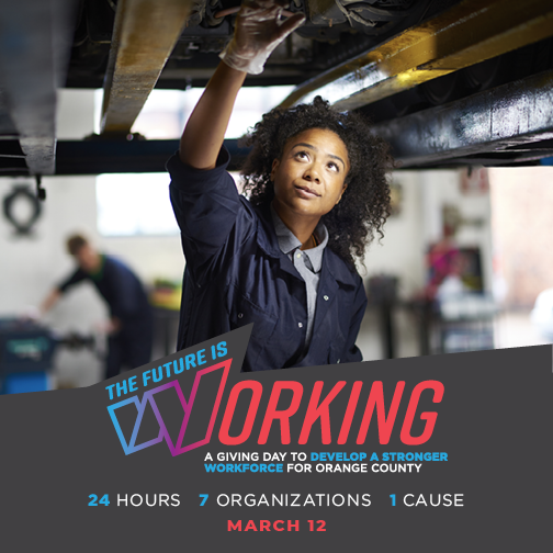HireYouth's tweet photo. We are 5 days away from our #TheFutureIsWorking 24-hour digital fundraiser! Join us and 6 other organizations in our campaign to develop a stronger workforce!
On March 12, donate at https://t.co/pvlUpVYWFd.
.
.
#OCCC #FutureIsWorking #OCCF #OrangeCounty #Workforce #HireYouth https://t.co/q9KmRnT1aK