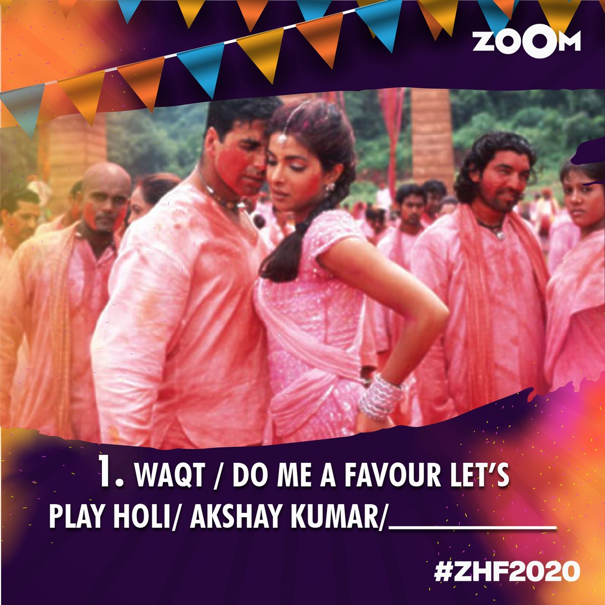 ZoomTV's tweet photo. #ContestAlert: Here's Question No.1. 
All you need to do is fill in the respective blank and tweet the answers to us using #ZHF2020!

#OaksmithGoldIndia 
@kingfisherworld @TSeries @TajLandsEnd @paytminsider https://t.co/Ony620u50M